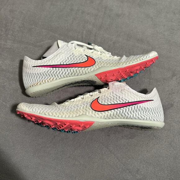 Nike Zoom Mamba 5 Track Racing Running Spikes Size 12.5 Mens White NIB - Picture 6 of 8